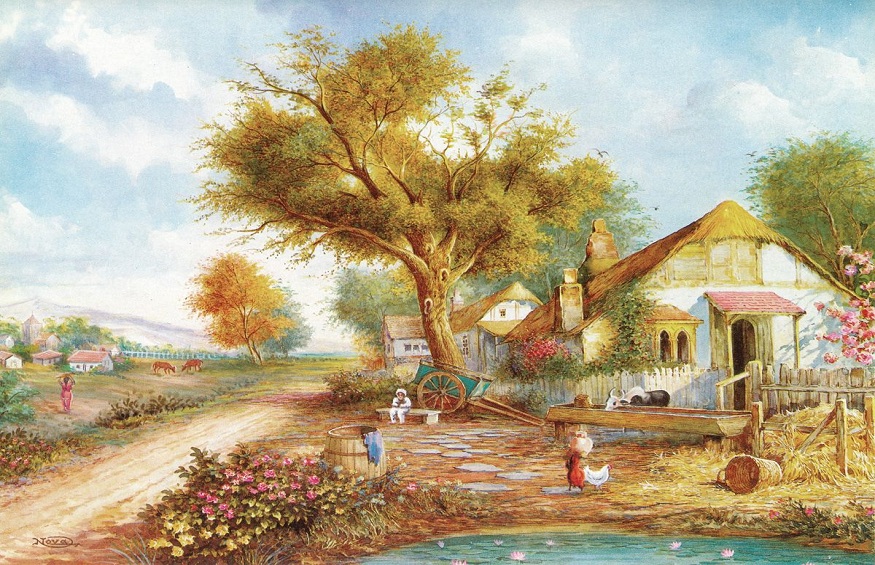 village scenery paintings